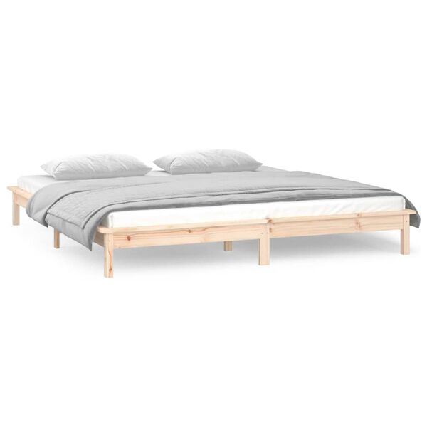 vidaXL Estrutura de cama pequena casal 120x190 cm pinho maciço
