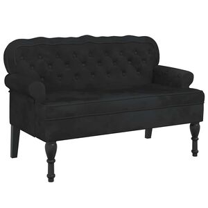 vidaXL Banco com encosto preto 119,5x64,5x75 cm veludo