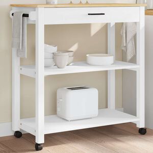 vidaXL Carrinho de cozinha MONZA 84x40x88,5 cm madeira de pinho maci&ccedil;a