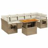 vidaXL 8 pcs conjunto de sof&aacute;s p/ jardim com almofad&otilde;es vime PE bege
