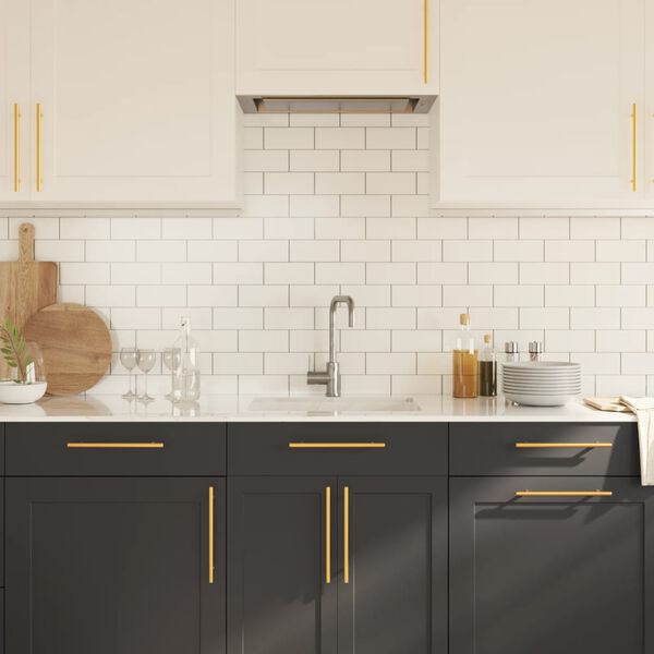 vidaXL Puxadores para m&oacute;veis 10 pcs 192 mm a&ccedil;o inoxid&aacute;vel dourado