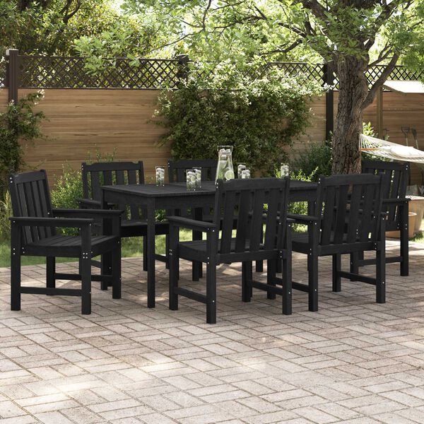 vidaXL Cadeira de Jantar de Jardim 6 pcs Preto 65.5 x 55.5 x 88cm