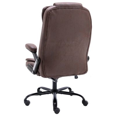 vidaXL Cadeira de escritório couro artificial castanho-escuro