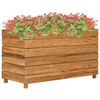 vidaXL Vaso/floreira 100x40x55 cm madeira de teca reciclada e a&ccedil;o