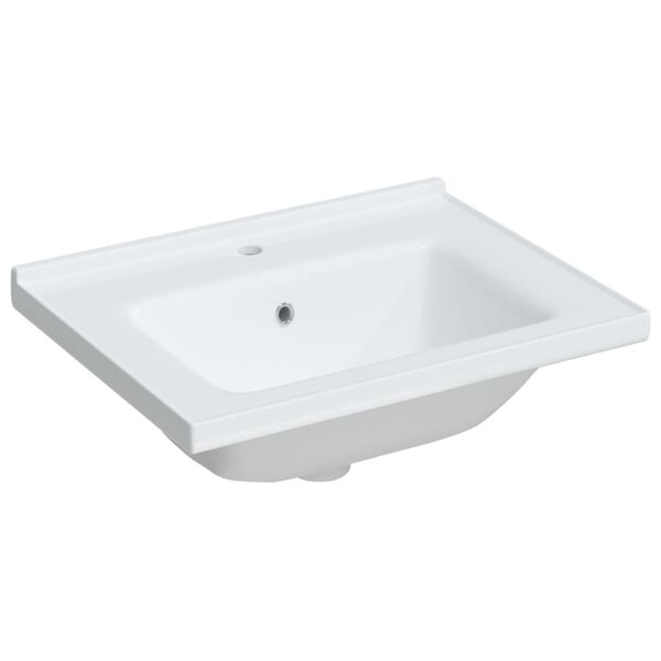vidaXL Lavatório casa de banho retangular 61x48x19,5cm cerâmica branco