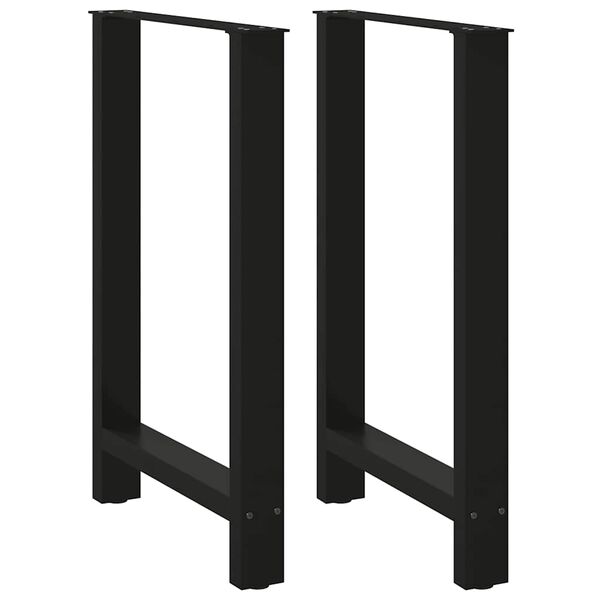 vidaXL P&eacute;s para mesa de bar pretos 2 pe&ccedil;as 60x(90-91) cm a&ccedil;o
