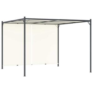 vidaXL P&eacute;rgola com toldo ajust&aacute;vel 3 x 3 m a&ccedil;o branco nata