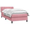 vidaXL Cama com molas/colch&atilde;o rosa 90x220 cm veludo