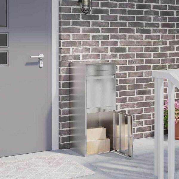 vidaXL Caixa para entrega de pacotes Prateado 47,5 x 38 x 59 cm