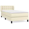 vidaXL Cama com molas/colch&atilde;o 80x200 cm couro artificial cor creme
