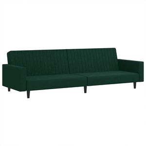 vidaXL Sof&aacute;-cama de 2 lugares veludo verde-escuro