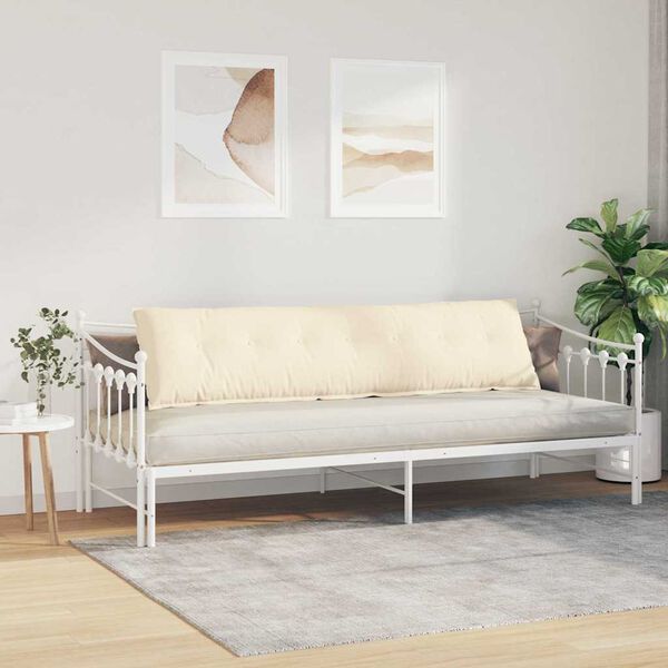 vidaXL Travesseiro para Costas Creme 200 x 50 cm