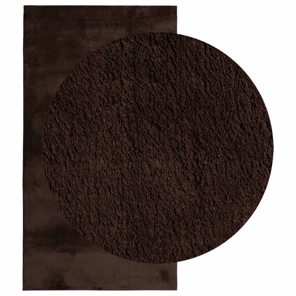 vidaXL Tapetes de &aacute;rea Retangular HUARTE Castanho 110 x 60 cm