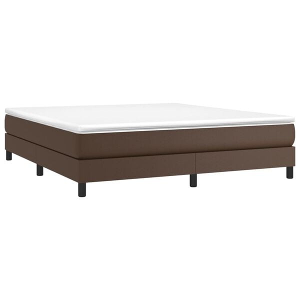 vidaXL Estrutura de cama com molas 180x200cm couro artificial castanho