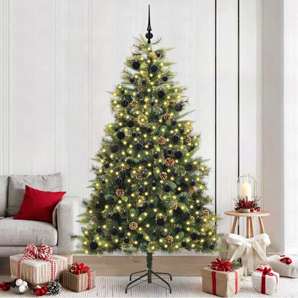 vidaXL &Aacute;rvore de Natal Artificial Articulada com Cones Verde 240 cm