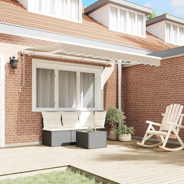 vidaXL Toldo Retr&aacute;til Bege 300 x 200 cm tecido