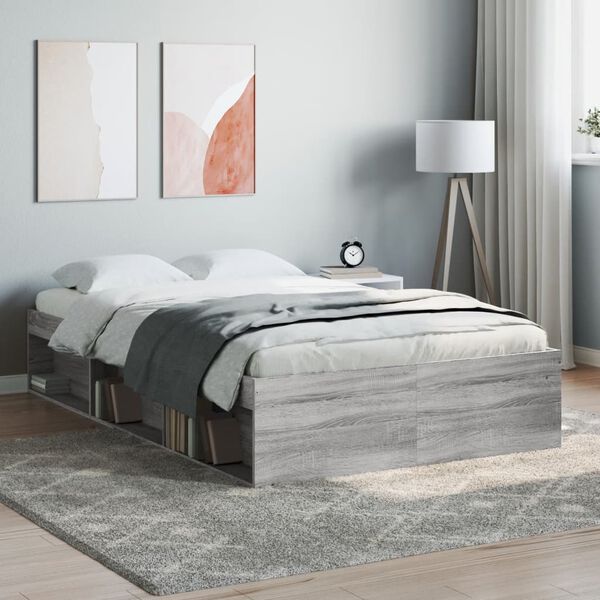 vidaXL Estrutura de cama 120x200 cm cinza sonoma