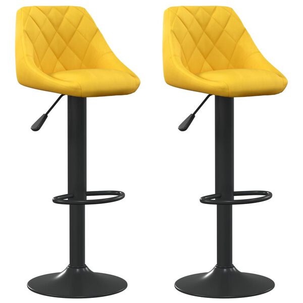 vidaXL Bancos de bar 2 pcs veludo amarelo mostarda