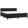vidaXL Cama box spring c/ colch&atilde;o/LED 180x200 cm veludo preto