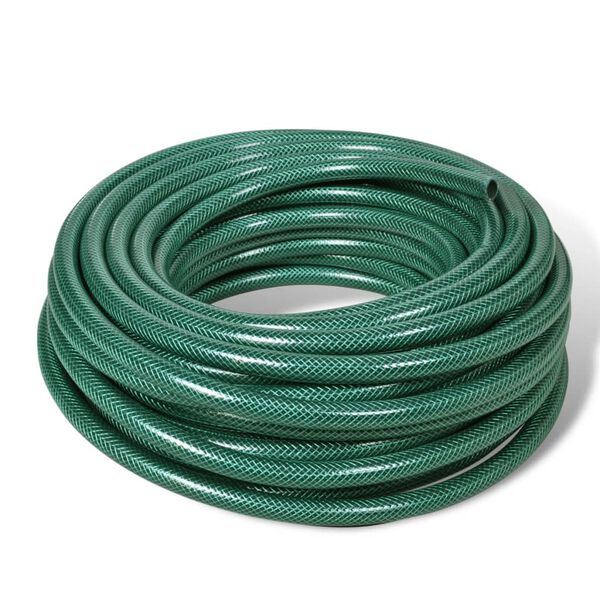 vidaXL Mangueira flex&iacute;vel p/ rega de jardins e irriga&ccedil;&atilde;o 25m PVC verde