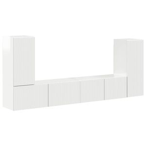 vidaXL Conjunto de m&oacute;vel de TV 4 pcs Branco Brilhante