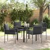 vidaXL Conjunto de Jantar para Jardim 5 pcs Preto e Cinza Rattan de PE