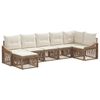 vidaXL Conjunto de Sof&aacute; de Jardim 7 pcs Bege vime PE