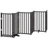 vidaXL Port&atilde;o p/ c&atilde;es com porta dobr&aacute;vel 6 pain&eacute;is 300 cm abeto preto