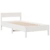 vidaXL Cama com estante sem colch&atilde;o 90x190 cm pinho maci&ccedil;o branco