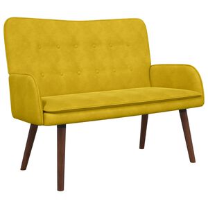 vidaXL Sof&aacute; para 2 Pessoas Amarelo 115 x 61 x 87 cm Veludo