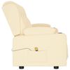 vidaXL Poltrona massagens 3 lug. reclinável sup. copo couro art. creme