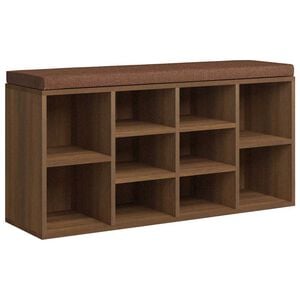 vidaXL Banco sapateira 103x30x48cm derivados madeira carvalho castanho