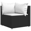 vidaXL 3 pcs conjunto lounge de jardim c/ almofadões vime PE preto