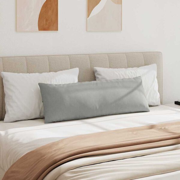 vidaXL Travesseiros de Sof&aacute; 2 pcs Cinzento-claro 120 x 40 cm tecido