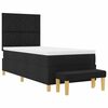 vidaXL Cama Box com colch&atilde;o com cabeceira Preto 100 x 200 cm tecido