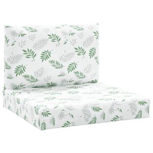 vidaXL Almofad&otilde;es p/ m&oacute;veis paletes 2 pcs tecido oxford padr&atilde;o folhas