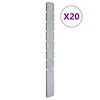 vidaXL Postes de veda&ccedil;&atilde;o jardim 20 pcs 200 cm a&ccedil;o galvanizado prateado