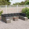 vidaXL Conjunto de Sofá de Jardim 11 pcs Cinzeto