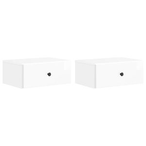 vidaXL Gabinete de Canto Montado na Parede 2 pcs Branco Brilhante