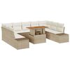 vidaXL Conjunto de Sof&aacute; de Jardim 10 unid. Bege e Creme