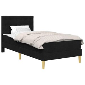 vidaXL Estrutura de cama com colch&atilde;o Preto 80 x 200 cm Tecido