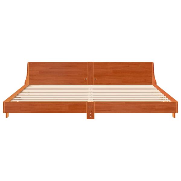 vidaXL Cama sem colch&atilde;o 180x200 cm pinho maci&ccedil;o castanho-mel
