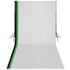 vidaXL Kit est&uacute;dio fotografia 3 fundos algod&atilde;o, moldura ajust&aacute;vel 3x6m