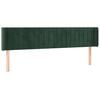 vidaXL Cabeceira cama c/ luzes LED veludo 163x16x78/88 cm verde-escuro