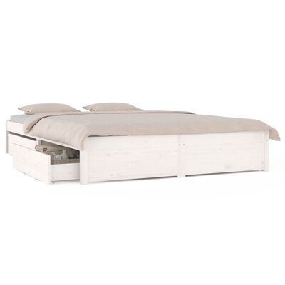vidaXL Estrutura de cama com gavetas 140x200 cm branco