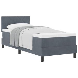 vidaXL Cama Box com colch&atilde;o Cinza Escuro 80 x 200 cm Veludo