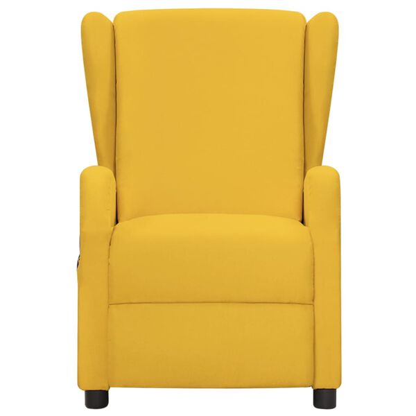 vidaXL Poltrona de massagens tecido amarelo