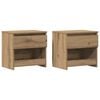 vidaXL Mesas de cabeceira 2pcs derivados de madeira carvalho artisiano