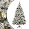vidaXL &Aacute;rvore de Natal Artificial Verde e Branco 210 cm PVC e Metal