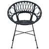 vidaXL Cadeira de jantar 2 pcs Preto 49 x 51 x 81 cm Rattan e Ferro